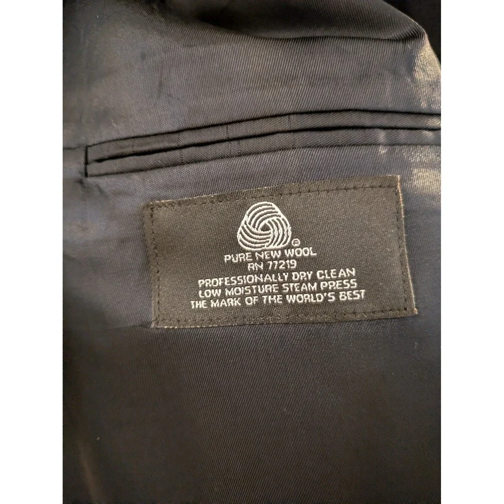 Joseph & Feiss Blazer 100% WOOL Sport Coat Navy Gold‎ Crest Canada Nautical 39R